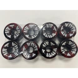 Air Waves Quad Roller Skate Wheels - Red/Black Swirl - Pack of 8