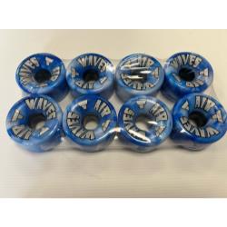 Air Waves Quad Roller Skate Wheels - Blue/White  - Pack of 8