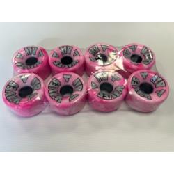 Air Waves Quad Roller Skate Wheels - Pink/White Swirl  - Pack of 8