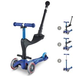 Mini Micro 3in1 DELUXE Push Along Scooter: Blue