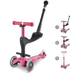Mini Micro 3in1 DELUXE Push Along Scooter: Pink