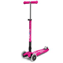 Maxi Micro DELUXE FOLDABLE LED Scooter: Pink