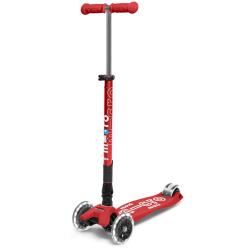 Maxi Micro DELUXE FOLDABLE LED Scooter: Red