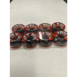 Air Waves Quad Roller Skate Wheels - Clear Orange