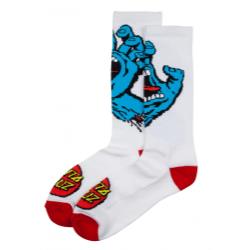 SANTA CRUZ SOCKS SCREAMING HAND WHITE