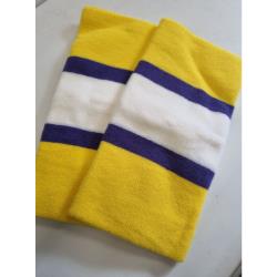 Ventro Pro Puffer Skate Socks - Yellow/Purple/White