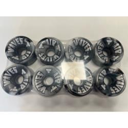 Air Waves Quad Roller Skate Wheels -Black/White Swirl  - Pack of 8