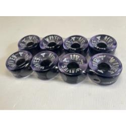 Air Waves Quad Roller Skate Wheels - Clear with Black Hub - Pack of 8