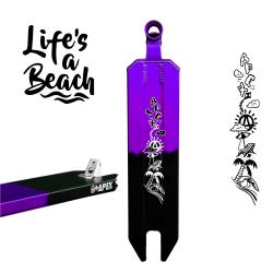 Apex Pro Scooter Deck &#39;Life&#39;s A Beach&#39; Special Edition - Black/Purple