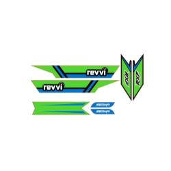 Revvi Graphics Kit - Green - To fit Revvi 12&quot;, 16&quot; and 16&quot; Plus Electric Balance Bikes