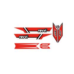 Revvi Graphics Kit - Red - To fit Revvi 12&quot;, 16&quot; and 16&quot; Plus Electric Balance Bikes