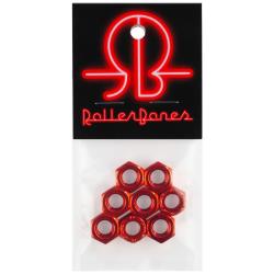 Rollerbones Axle Nuts - 8mm -  Pack of 8 -  Red