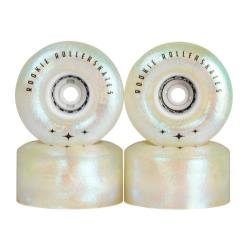 Rookie Quad Wheels LED Flash - White Glitter (4 Pack)