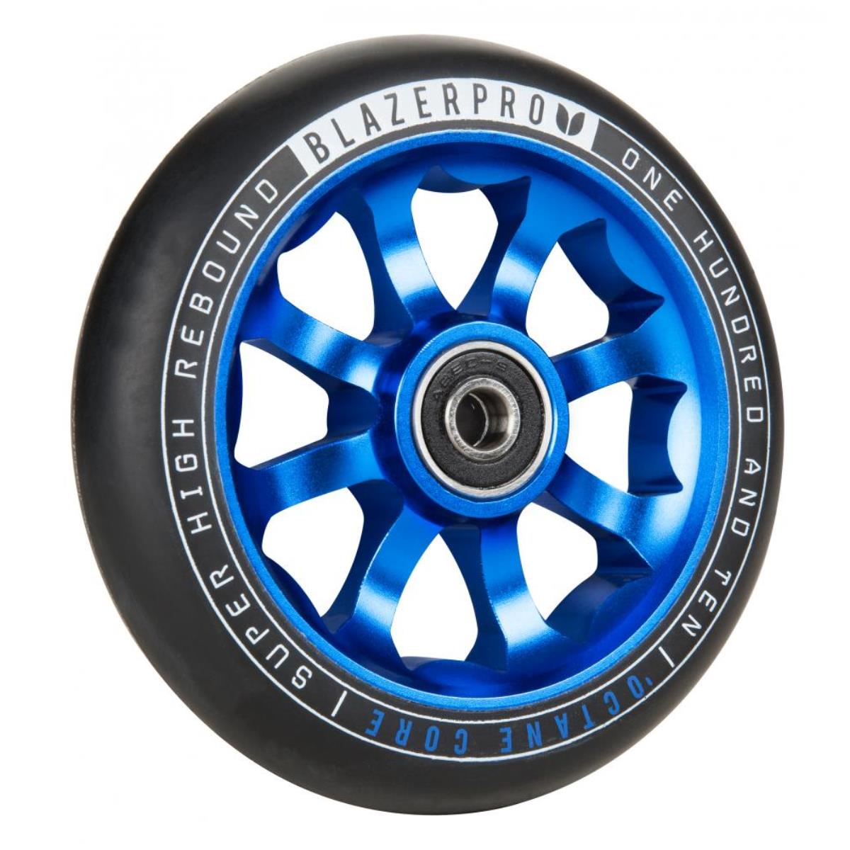 2X Pro Stunt Scooter Blau Solid Metal Core Wheels 100mm 88A ABEC 9 Lager 