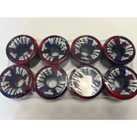 Air Waves Quad Roller Skate Wheels - Blue/Red Swirl - Pack of 8  £59.95