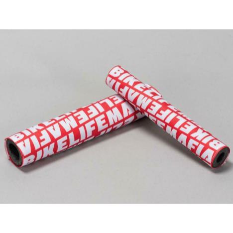 Mafiabikes Bike Life Mafia Pad Sets ﻿- 2pc padset (TT and handlebar)  White/Red  £25.00