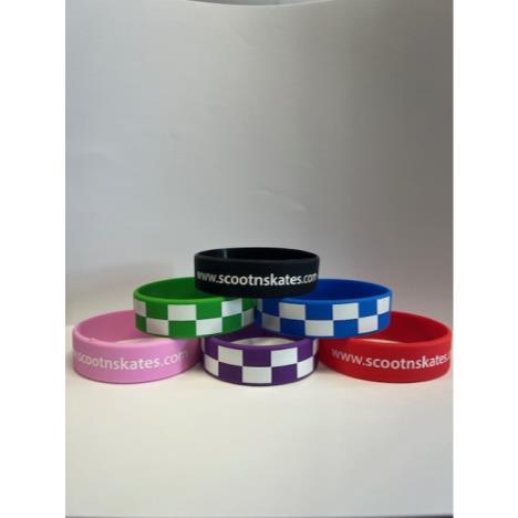 Scootnskates Checkered Wristband - Pack of 6 Assorted Colours  £8.00